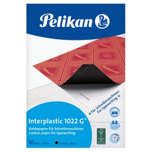 Carta Carbone con Supporto in Carta Plastificata - Colore Nero - Adatta per Scrittura a Mano e Macchina da Scrivere di Pelikan