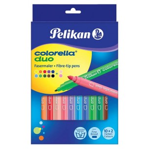 Blister 10 + 2 Pennarelli Colorella Duo di Pelikan