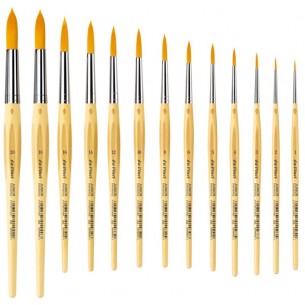 Pennello Tondo 20 Scuola Junior Color Oro. Fibre Sintetiche di Da Vinci Kunstlerpinselfabrik Defet Gmbh