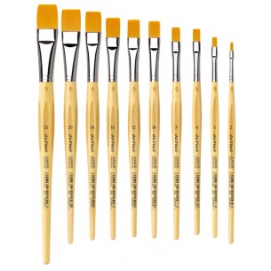 Pennello Piatto 10 Scuola Junior Color Oro. Fibre Sintetiche di Da Vinci Kunstlerpinselfabrik Defet Gmbh