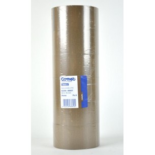 Nastro Adesivo Comet per Imballi Color Avana (Marrone) Misure 66m X 50mm - Confezione da 6 Pezzi di Tesa-Comet