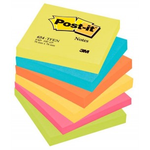 Blocchetti Post-It Energy Colori Assortiti 76x76mm 100ff Conf da 6 di 3m