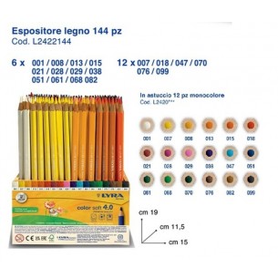 Esp 144 Pastelli Lyra Color Soft 4.0 Display da Banco di Fila