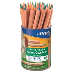 Lyra Color Giant Matita 4 Colori - Barattolo da 36 Pezzi di Fila