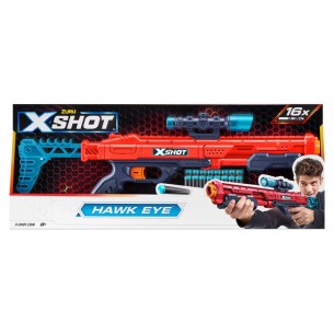 X-Shot Excel Fucile di Precisione Hawk Eye con 16 Dardi di Zuru X-Shot