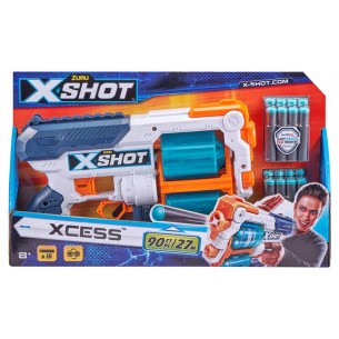 X-Shot Excel Xcess con Doppio Tamburo Automatico da 6 Colpi e 16 Dardi di Zuru X-Shot