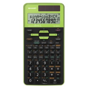 Calcolatrice Scientifica Sharp El520tsbgr 420 Funzioni, 12 Cifre, Doppia Alim., D.A.L. Avanzato, Blister, Verde