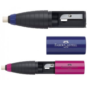 Temperamatite con Serbatoio e Gomma per Cancellare - Espositore da 12 Pezzi di Faber-Castell