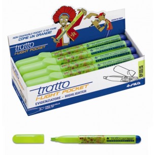 Evidenziatore Tratto I-Light Pocket Lime - Punta Scalpello 5,0mm, Traccia 1-5mm - Confezione da 12 Pezzi di Fila
