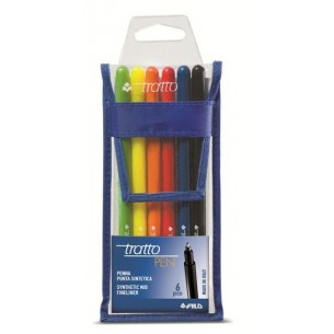 Tratto Pen Busta Appendibile 6 Pz Colori Assortiti di Fila