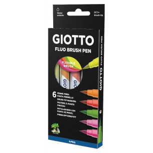 Pennarelli Giotto Turbo Soft Brush Fluo da 6 di Fila