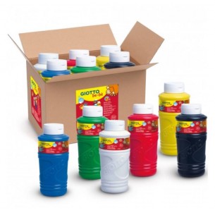 Set 6 Flaconi Giotto Bebe' Colori Dita 750ml X 6 - Colori Forti di Fila