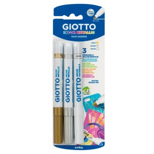 Blister 3 Marcatori Giotto Decor Colori Metallizzati di Fila