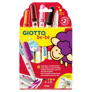 Giotto Be-Be' Astuccio 8 Pennarelli Cambiacolore + Cards di Fila