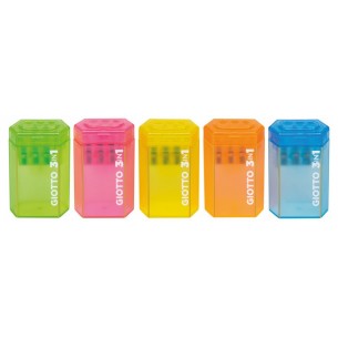 Giotto Temperamatite 3 Fori con Serbatoio e Clip - Colori Assortiti di Fila