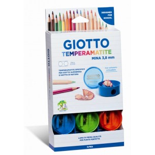 Temperamatite Giotto per Mine 3,8mm - Espositore da 12 Pezzi di Fila