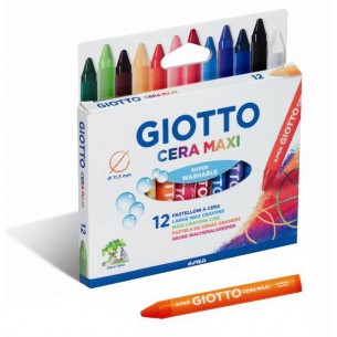 Astuccio 12 Giotto Cera Maxi - Diametro 11,5mm di Fila