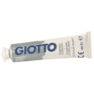 Giotto Tempera Acrilica Extra Concentrata in Tubetto 21 Mlin Astuccio 6 Pz Argento di Fila