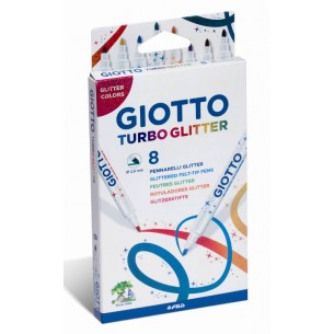 Giotto Turbo Glitter Astuccio 8 Pz in Espositore 10 Pz di Fila