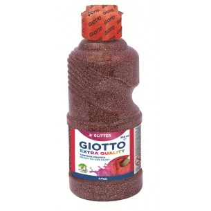 Flacone 250 Ml Tempera Glitterata Colore Marrone - Ideale per Lavoretti Natalizi di Fila