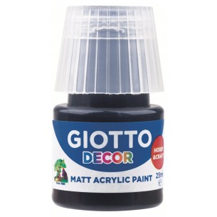 Giotto Decor Acrylic Effetto Opaco - 25 Ml in Confezione 6x25 Ml Nero di Fila