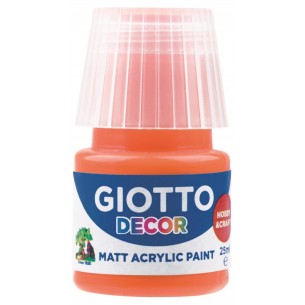 Giotto Decor Acrylic Effetto Opaco - 25 Ml in Confezione 6x25 Ml Arancione di Fila