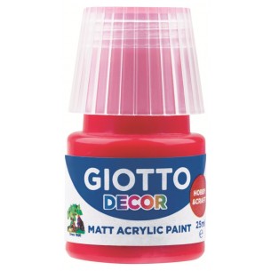Giotto Decor Acrylic Effetto Opaco - 25 Ml in Confezione 6x25 Ml Rosso Scarlatto di Fila