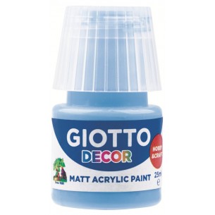 Giotto Decor Acrylic Effetto Opaco - 25 Ml in Confezione 6x25 Ml Azzurro Cielo di Fila