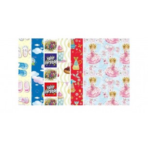 Rotolo Carta Regalo Misura 70x200cm Fantasia Bambini Assortita di Florio