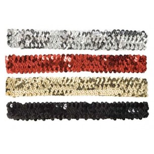Fascia per Testa in Paillettes Ass. in 4 Colori di Widmann