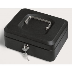 Cassetta Metallo 20x16x9 Cm Nero con Chiave di Lebez