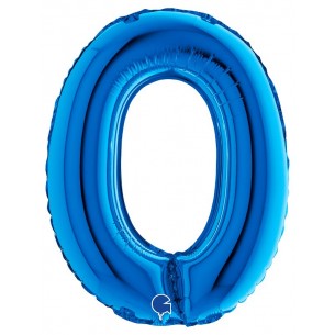 Palloncino Mylar 14'' (35cm) Numero 0 Blue di Grabo Srl