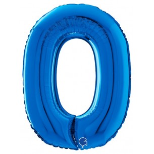 Palloncino Mylar 26'' (65cm) Numero 0 Blue di Grabo Srl