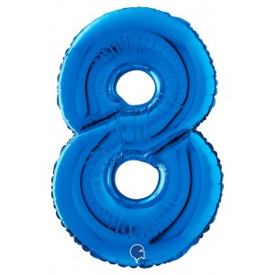 Palloncino Mylar 26'' (65cm) Numero 8 Blue di Grabo Srl