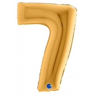 Palloncino Mylar 40'' (100cm) Numero 7 Gold (Oro) di Grabo Srl