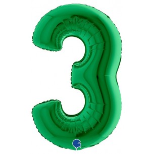 Palloncino Mylar 40'' (100cm) Numero 3 Green di Grabo Srl