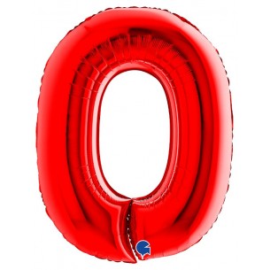 Palloncino Mylar 40'' (100cm) Numero 0 Red di Grabo Srl