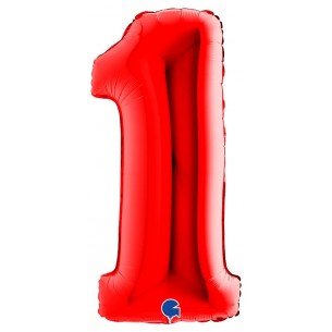 Palloncino Mylar 40'' (100cm) Numero 1 Red di Grabo Srl