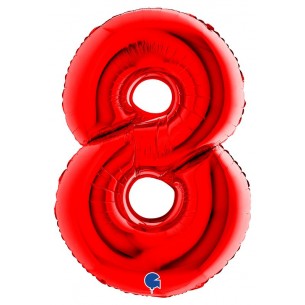 Palloncino Mylar 40'' (100cm) Numero 8 Red di Grabo Srl