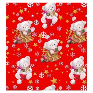 Bobina Carta Bobina Carta Regalo 250mtx100h Natale Orsetti di Florio