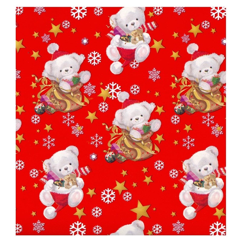 Bobina Carta Bobina Carta Regalo 250mtx100h Natale Orsetti di Florio
