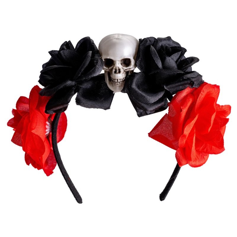 Cerchietto con Teschio e Fiori con Cavallotto di Carnival-Toys