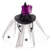 Cappellino in Raso Nero con Rose,Piume e Veletta con Cerchietto H.Cm.16 di Carnival-Toys