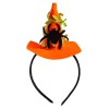 Mini Cappello Strega Arancione H.Cm.9,5 Ca. C/Ragno in Feltro C/Cerchiet di Carnival-Toys