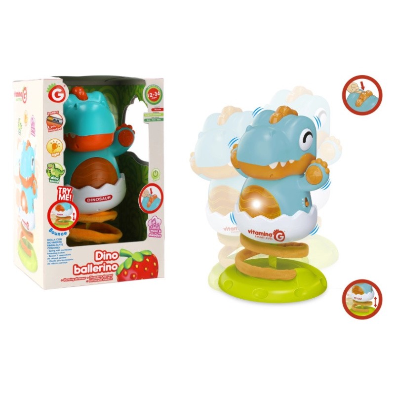 Dinosauro Saltante C/Molla B/O Luci Suoni Try Me di Globo