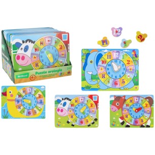Puzzle Orologio 30x22,7x0,8cm 4 Ass in 12pz D/Box di Globo