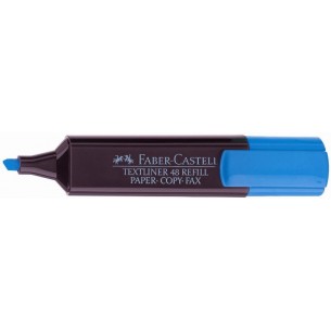 Evidenziatore Azzurro Punta a Scalpello (Tratto 1, 2, 5mm) - Confezione da 10 Pezzi di Faber-Castell