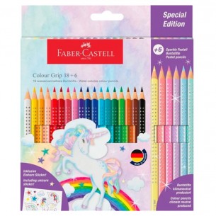 Pastelli Grip Unicorno 18+6 di Faber-Castell