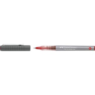 Penna Roller Free Ink Punta Fine 0.7mm Colore Rosso di Faber-Castell