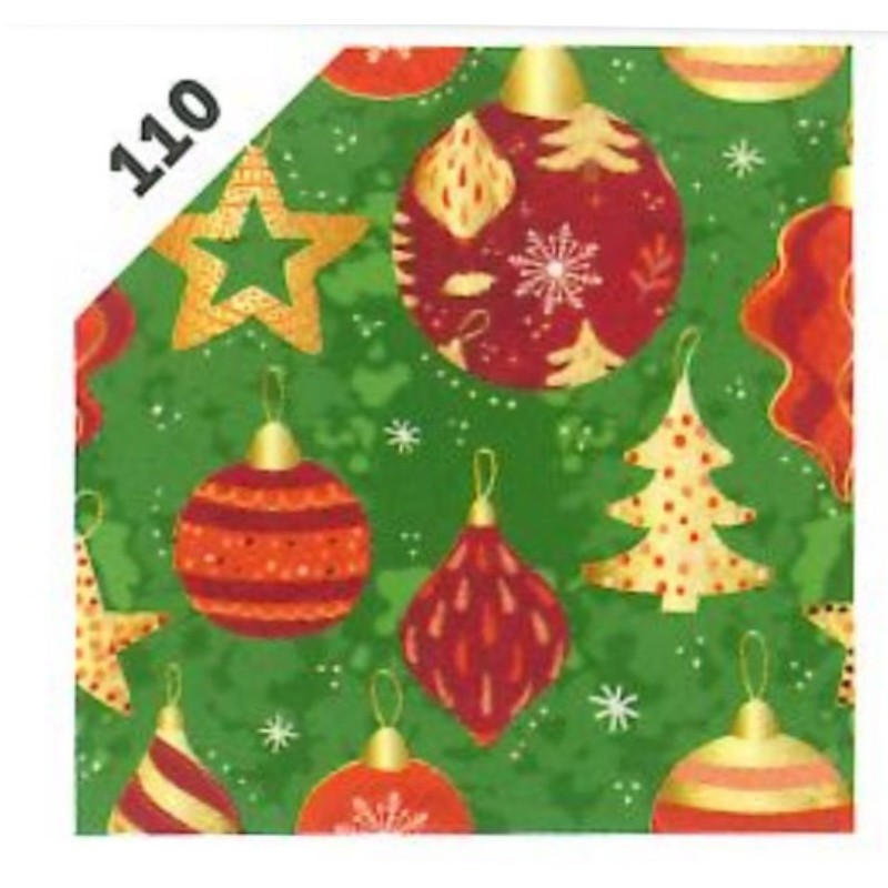 Bobina Carta Regalo 250mtx100h Natale Stelle e Sfere di Florio